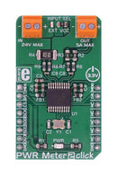 MIKROELEKTRONIKA MIKROE-3150 Add-On Board, PWR Meter 2 Click Board, Power Monitoring, 24V, 5A Max, MikroBUS