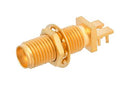 AMPHENOL SV MICROWAVE 2921-00057 RF / Coaxial Connector, SMA Coaxial, Right Angle Bulkhead Jack, Board Edge / End Launch, 50 ohm
