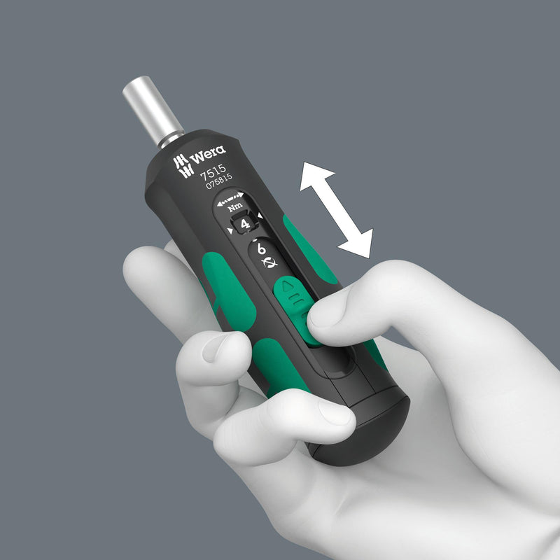 WERA 05075815001 Speed Torque Screwdriver, 1/4" Drive, 147.5mm L, 2N-m to 6N-m, 7515 Kraftform Series