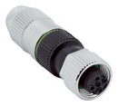 SICK YF12U14-2550K4051A Sensor Connector, M12, Female, 4 Positions, IDC / IDT Socket, Straight Cable Mount