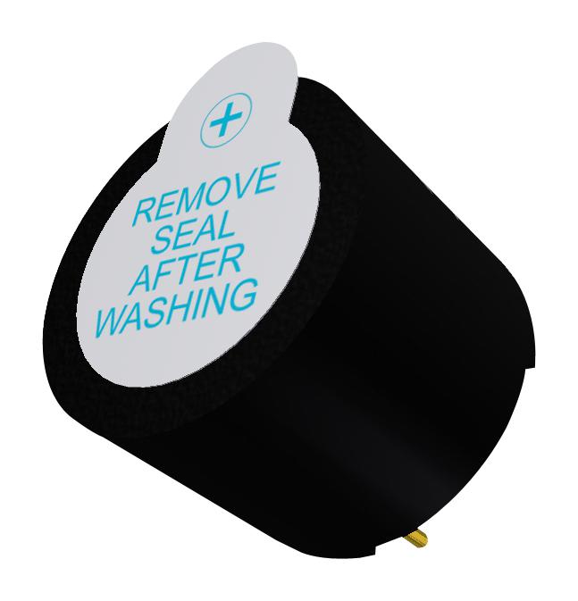 PUI AUDIO AI-1223-TWT-5V-4-R Transducer, Audio Indicator, 2.3kHz, 3 VDC to 7 VDC, Continuous, 85 dBA, 30mA, Through Hole