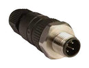 OMEGA M12-S-M-FM Sensor Connector, M12 Series, M12, Male, 4 Positions, Crimp Pin, Straight Cable Mount