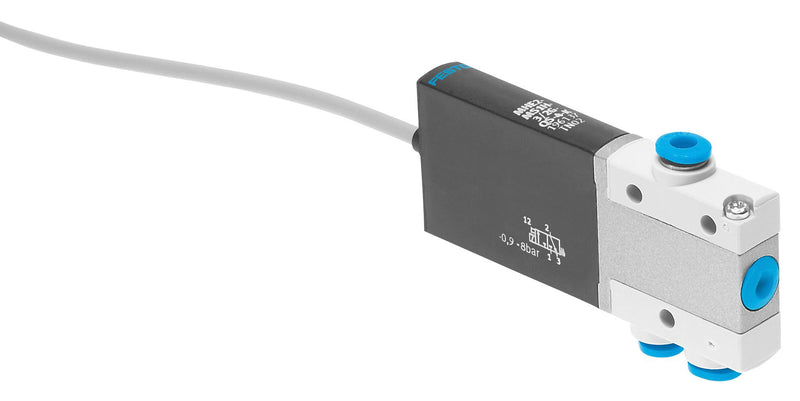 FESTO 196137 Air Solenoid Valve, 3/2 Way, Closed, Monostable, QS-4, 8 bar, 24 VDC, 100 l/min MHE2-MS1H-3/2G-QS-4-K solenoid valve
