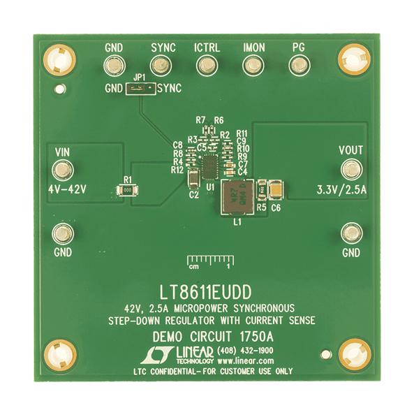 ANALOG DEVICES DC1750A Demonstration Board, LT8611EUDD, Synchronous Buck Regulator