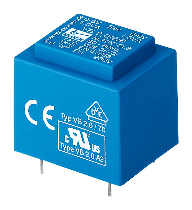 Block VB 0.35/1/24 VB 0.35/1/24 PCB Transformer Encapsulated Safety Isolating 230V 24V 350 mVA 50Hz / 60Hz