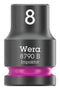 WERA 05005500001 Socket, Hexagonal, Impaktor, 3/8" Drive, 8mm AF, 30mm L