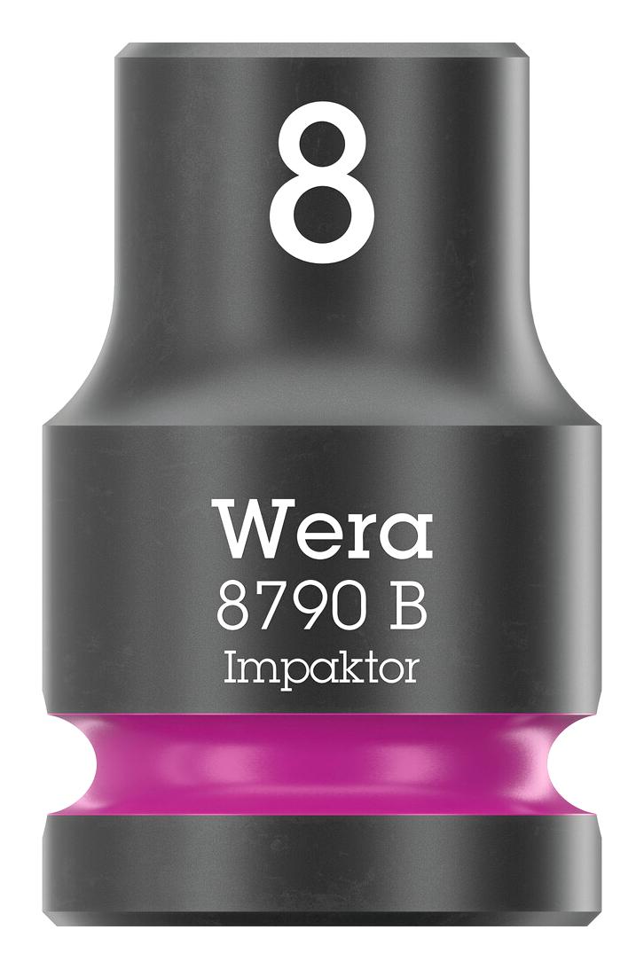 WERA 05005500001 Socket, Hexagonal, Impaktor, 3/8" Drive, 8mm AF, 30mm L