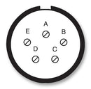 AMPHENOL SOCAPEX D38999/24WD5BA Circular Connector, MIL-DTL-38999 Series III, DS38999/24 Series, Jam Nut Receptacle, 5 Contacts