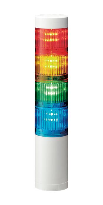 PATLITE LR5-402WENW-RYGB Signal Tower, Ethernet, Continuous, Flashing, 4Tier, Amber/Blue/Green/Red, Direct Mount, 24VDC, IP65