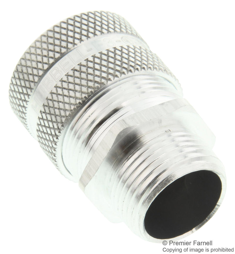 HUBBELL WIRING DEVICES SHC1037 CORD CONNECTOR, STRAIGHT MALE, ALUMINUM, 19.05MM