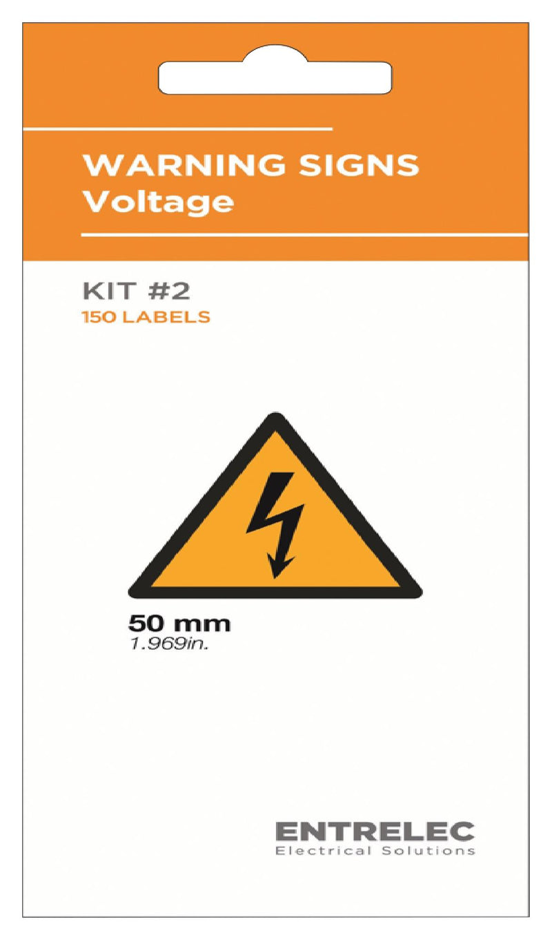 Entrelec - TE Connectivity LB-KIT-WARNING-50-150 LB-KIT-WARNING-50-150 Label Warning 43.7 mm 50 PVC Flash / Risk Of Electric Shock (Symbol) New
