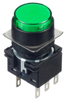 Idec LB1B-M1T6LG LB1B-M1T6LG Industrial Pushbutton Switch LB 16 mm Dpdt Momentary Round Green