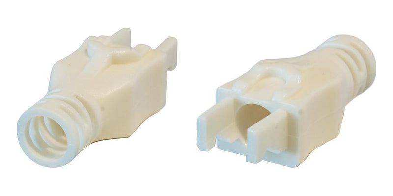TUK PSRLWH Connector Accessory, White, Strain Relief Boot, TUK SPEEDY RJ45 Anti-Snag Arc Latch Plugs