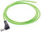 METZ CONNECT 142M2X90020 Sensor Cable, X-Code, Cat6a, 90&deg; M12 Plug, Free End, 8 Positions, 2 m, 6.6 ft