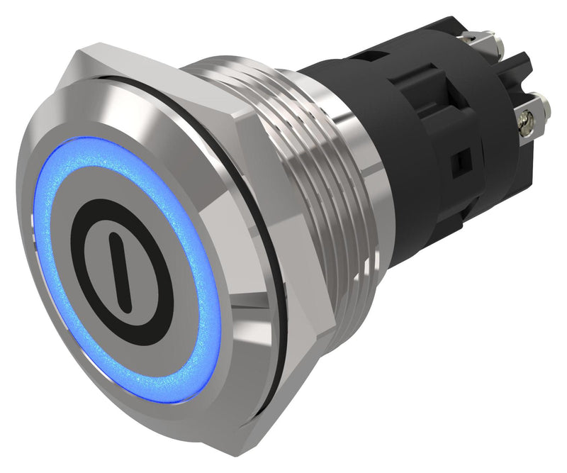 EAO 82-6152.2123.B001 Vandal Resistant Switch, On/Off, 82 Series, 22 mm, SPDT, Maintained, Round Flat Flush, Natural