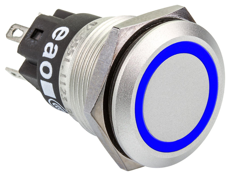 EAO 82-5551.2124 Vandal Resistant Switch, 82 Series, 19 mm, SPDT, Maintained, Round Flat Flush, Natural