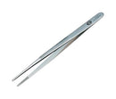 CK TOOLS T2309 Tweezer, Universal, Precision, Straight/Blunt Tip, 140mm OAL, 2mm Tip, Polished Nickel, Carbon Steel