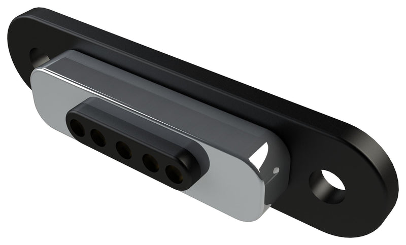 EDAC 686G0524250113E Magnetic Connector, 5 Contacts, Receptacle, Straight, 1.8 mm, 2 A, Black