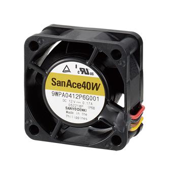 SANYO DENKI 9WPA0424P6G001 DC Axial Fan, 24 V, Square, 40 mm, 20 mm, 13.4 CFM