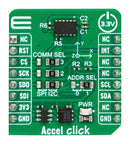 MIKROELEKTRONIKA MIKROE-5766 Add-On Board, Accel Click, ADXL345, 3-Axis Accelerometer, I2C,SPI, 3.3V in