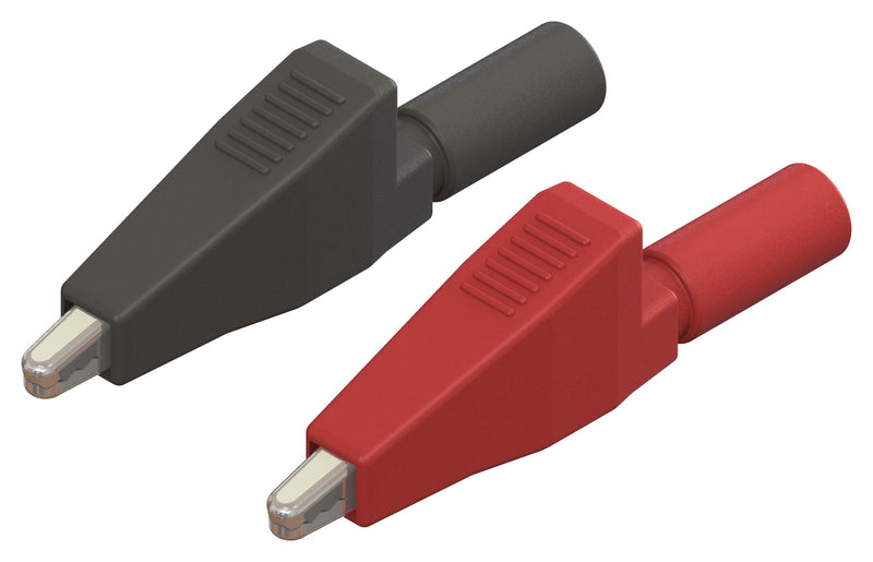 CAL TEST ELECTRONICS CT3760 Alligator Clip, 10A, 7.9 mm Jaws Open, Black, Red