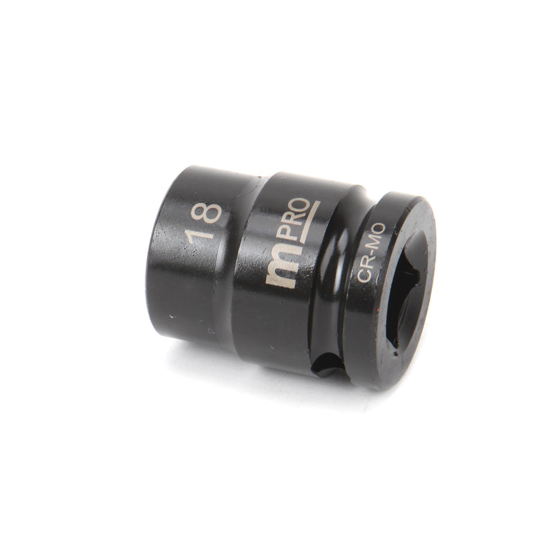 MULTICOMP PRO MP12-CRMO18 Socket, Hex, 18 mm x 38 mm, 1/2" Drive Size, Chromium Molybdenum Steel, DIN3121, Auto Repair