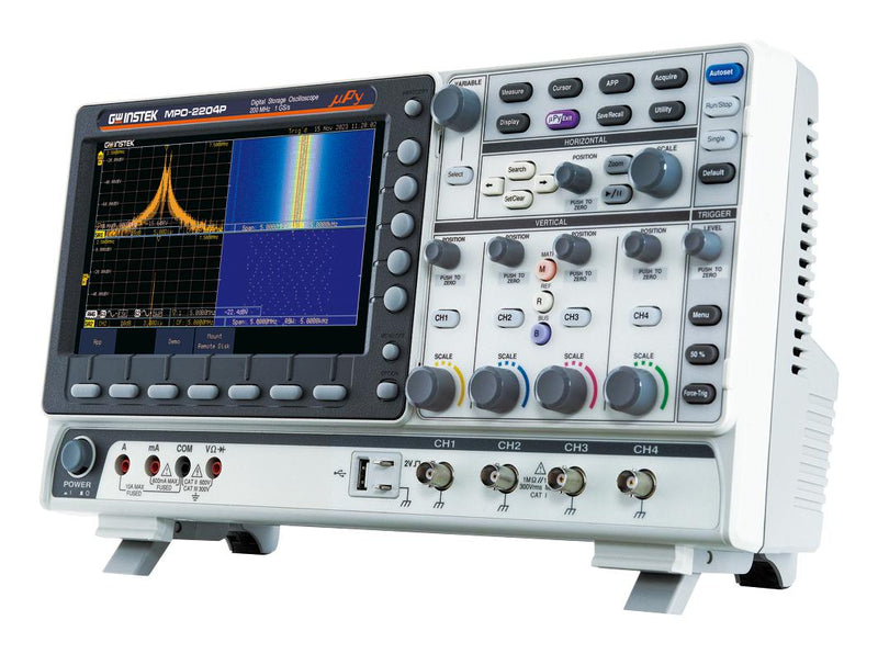 GW INSTEK 01MP224P00GS Digital Oscilloscope, MPO-2000 Series, 4 Channel, 200 MHz, 1 GSPS, 1.75 ns