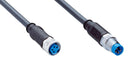 SICK YF8U14-050UA3M8U14 Sensor Cable, A Coded, Black, M8 Receptacle, M8 Plug, 4 Positions, 5 m, 16.4 ft