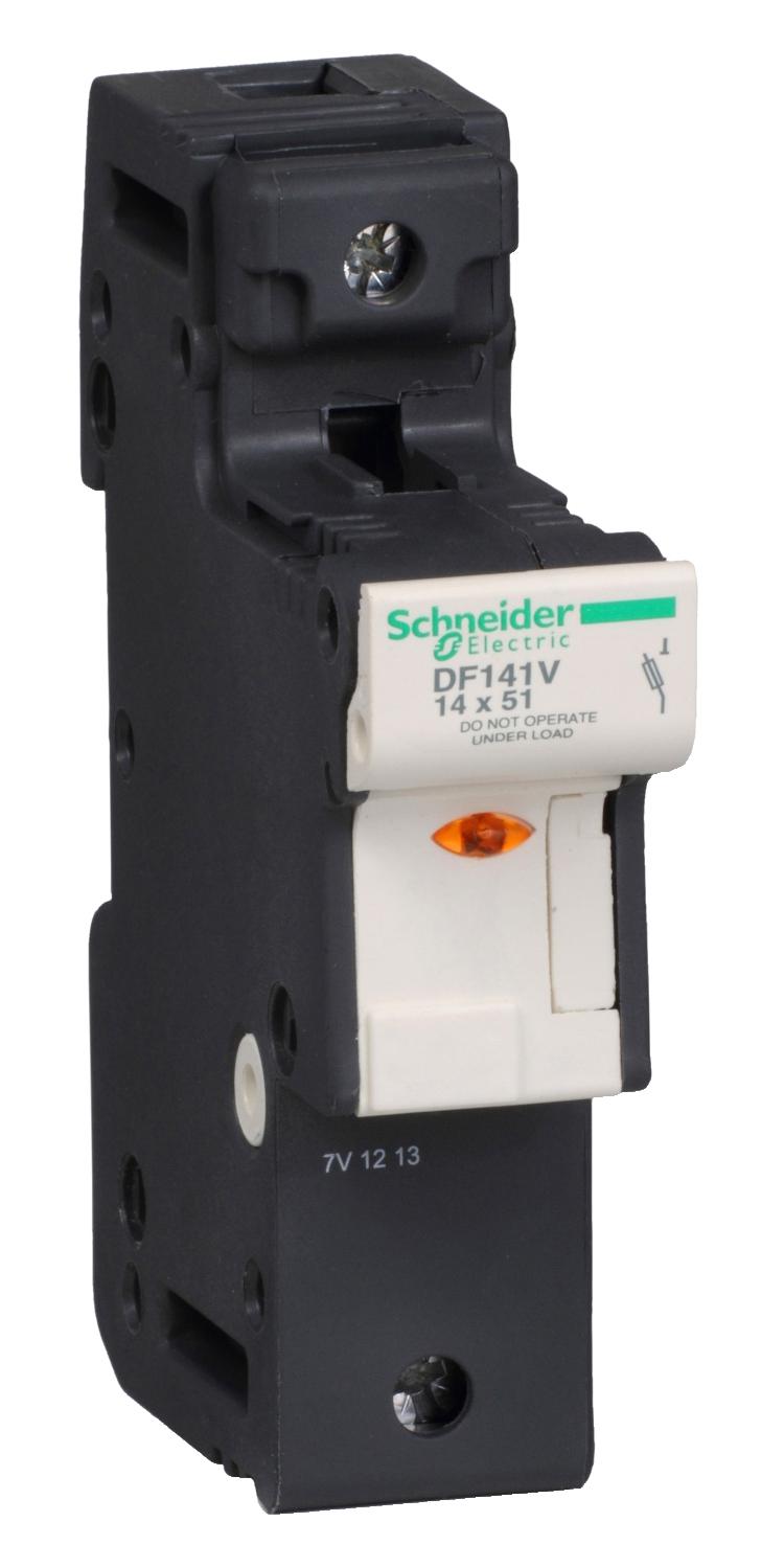 SCHNEIDER ELECTRIC DF141V Fuse Carrier, TeSys DF Series, Blown Fuse Indicator, 1P, 50 A, 690 VAC, 14 mm X 51 mm