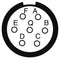 AMPHENOL SOCAPEX D38999/20WB99SA-LC Circular Connector, MIL-DTL-38999 Series III, D38999/20 Series, Wall Mount Receptacle, 7 Contacts