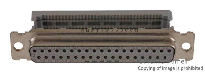 3M 8337-6000 D Sub Connector, DB37, Standard, Receptacle, 8300, 37 Contacts, DC, IDC / IDT