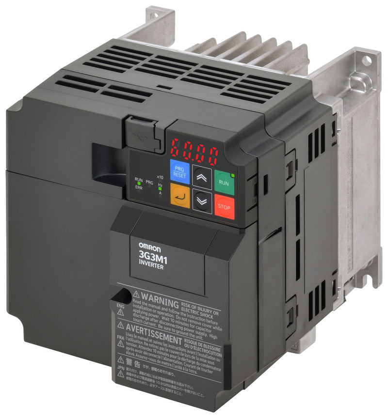 OMRON INDUSTRIAL AUTOMATION 3G3M1-A4040 Variable Speed Drive, 3 Phase, 12 A, 380 to 480 VAC, 5.5 kW, IP20, M1 Series