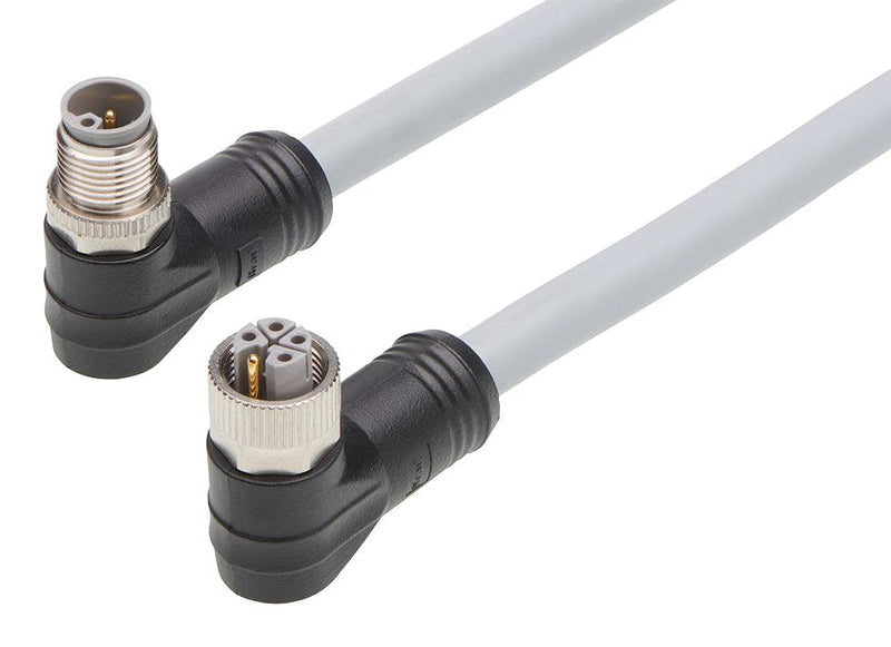 MOLEX 1205010125 Sensor Cable, M12, 90&deg; Micro-Change Receptacle, 90&deg; Micro-Change Plug, 5 Positions, 1 m, 3.3 ft LLP5033B63M010
