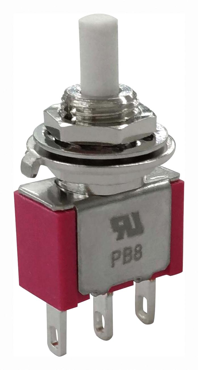 MULTICOMP PRO MP-PB8-AB00A1QE-1 Pushbutton Switch, SPDT, On-(Off), Round Plunger
