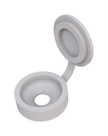 TR FASTENINGS RP0000383265 Hinged Screw Cap, PP (Polypropylene), M5 to M6, 17.5mm Diameter