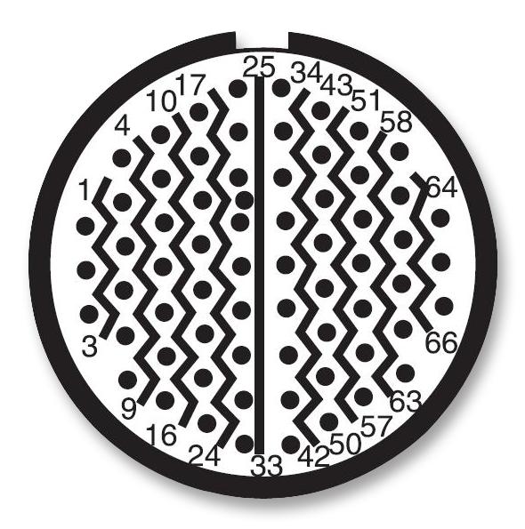 AMPHENOL INDUSTRIAL D38999/26JF35SN Circular Connector, MIL-DTL-38999 Series III, DS38999/26 Series, Straight Plug, 66 Contacts