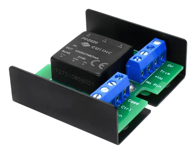 CUI PDQE20-Q24-S12-U Isolated Chassis Mount DC/DC Converter, ITE, 4:1, 20 W, 1 Output, 12 V, 1.667 A