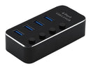 ROLINE 14.02.5056 USB Hub, 4 Port, USB 3.2 Gen 1, USB 3 Type B Female to USB 3 Type A Female, 5 Gbps, Black