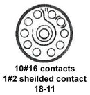 CINCH CONNECTIVITY SOLUTIONS BACC63BV18H11P9H Circular Connector, BACC Series, MIL-DTL-26500 Series, Wall Mount Receptacle, 11 Contacts