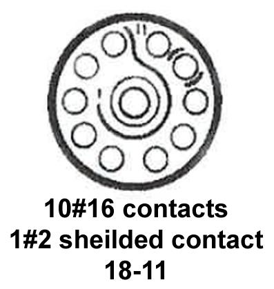 CINCH CONNECTIVITY SOLUTIONS BACC63BV18H11P9H Circular Connector, BACC Series, MIL-DTL-26500 Series, Wall Mount Receptacle, 11 Contacts