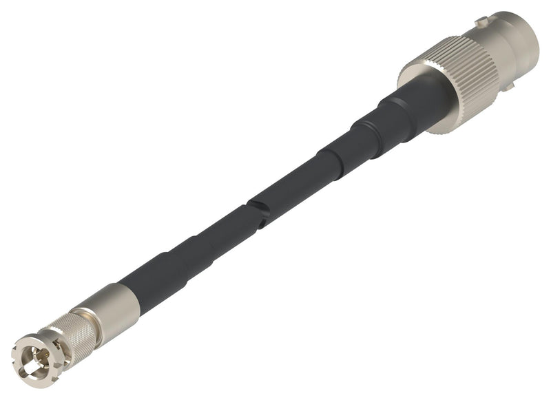 TE CONNECTIVITY 2479975-1 RF / Coaxial Cable Assembly, BNC Jack to HD BNC Plug, 2R3365 ST, 75 ohm, 12 ", 305 mm, Black