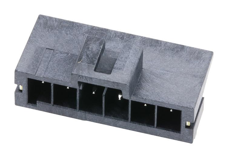 MOLEX 172310-3106 Pin Header, Black, Power, Wire-to-Board, 3.5 mm, 1 Rows, 6 Contacts, Through Hole Right Angle