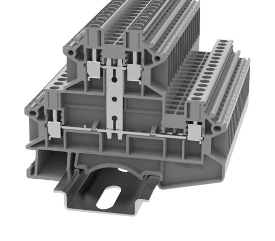MULTICOMP PRO MP012882 DIN Rail Mount Terminal Block, 4 Ways, 28 AWG, 12 AWG, 4 mm&sup2;, Screw, 24 A