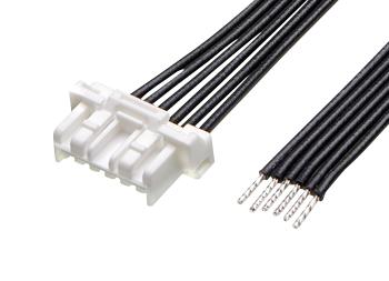 MOLEX 221959-1062 Cable Assembly, CLIK-Mate Receptacle to Free End, 6 Ways, 2 mm, 1 Row, 150 mm, 5.9 "