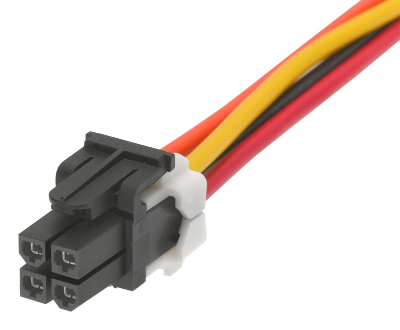 MOLEX 45135-0403 Cable Assembly, OTS, Mini-Fit TPA Receptacle to Mini-Fit TPA Receptacle, 4 Ways, 4.2 mm, 2 Row