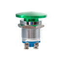 Metal Mushroom Head Pushbutton - Panel Mount (16mm, Green)