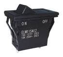 NIDEC COMPONENTS ELW115A12 Rocker Switch, Sealed, On-Off, SPST, Non Illuminated, Panel, Snap-In, Black, ELW Series