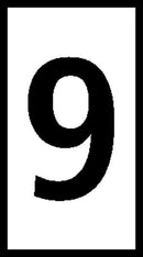 HELLERMANNTYTON 561-03699 Wire Marker, Snap On Pre Printed, 9, Black, White, 8mm x 3mm, 5.3 mm