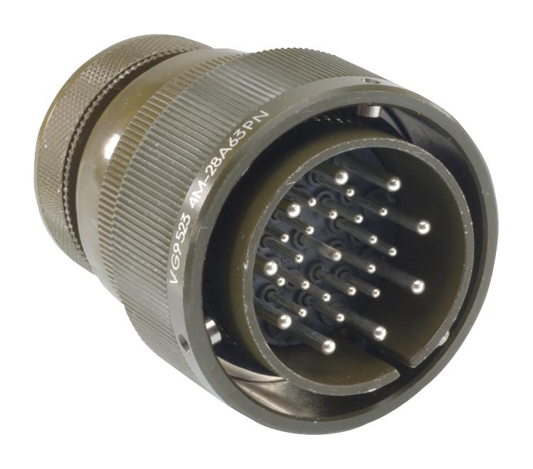 ITT CANNON CA3108F22-2PBF80 Circular Connector, CA Series, MIL-DTL-5015 Series, Right Angle Plug, 3 Contacts, Crimp Pin
