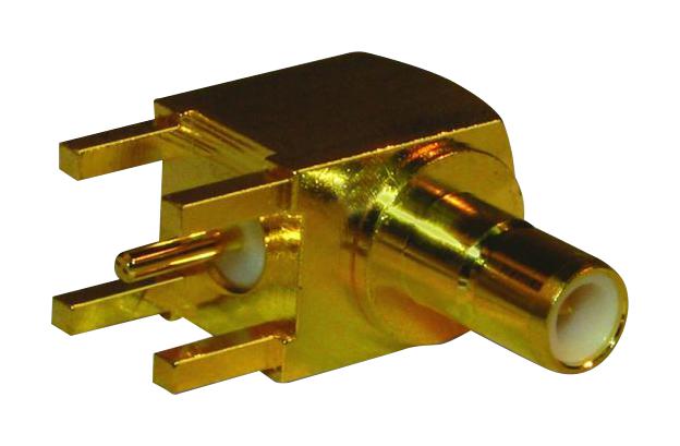 AMPHENOL RF 142146 RF / Coaxial Connector, SMB Coaxial, Right Angle Jack, Through Hole Right Angle, 50 ohm